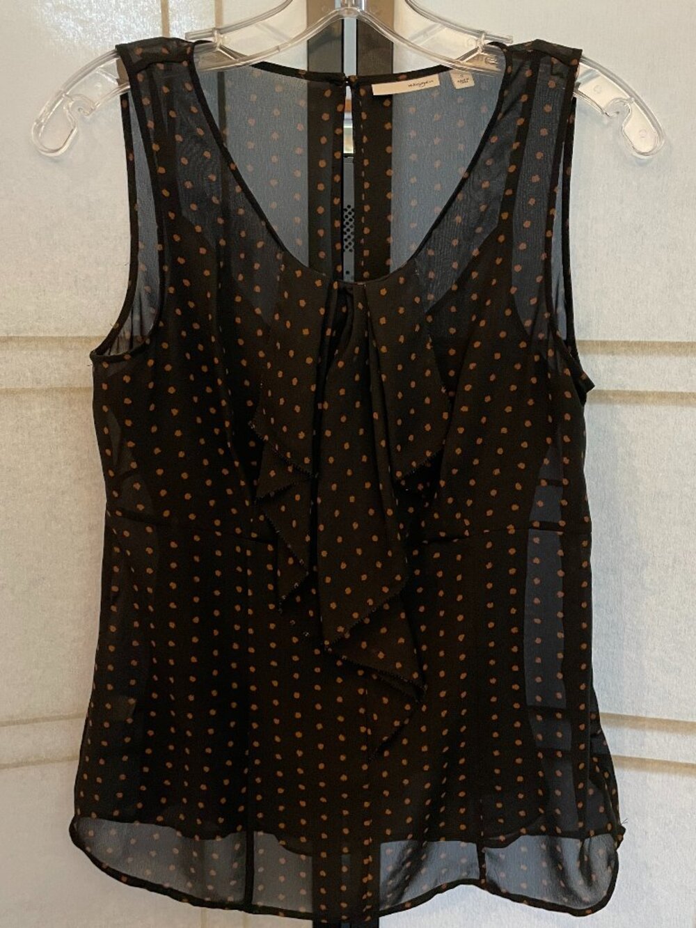 Halogen Ruffled Polka Dot Top